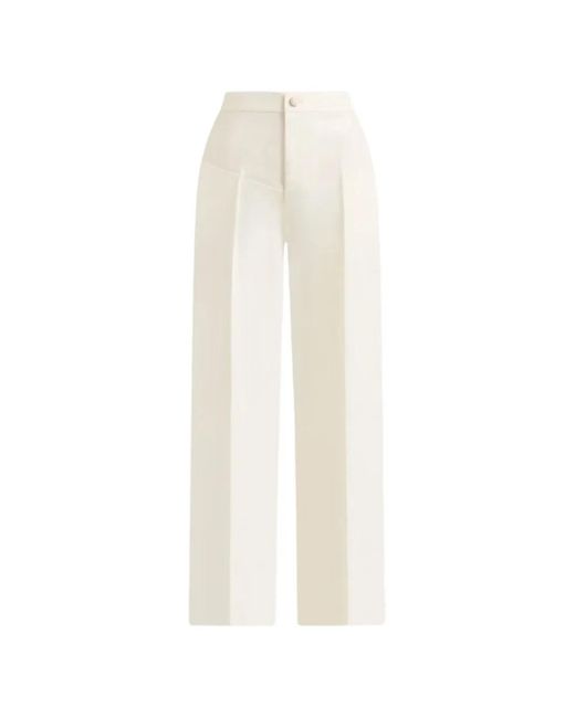 Manière De Voir Natural Blanche Leather Panel Tailored Trousers
