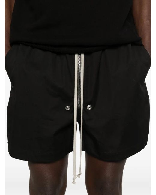 Rick Owens Black Bela Zip Drawstring Shorts for men