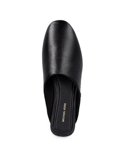 MICHAEL Michael Kors Black Cady Leather Mules