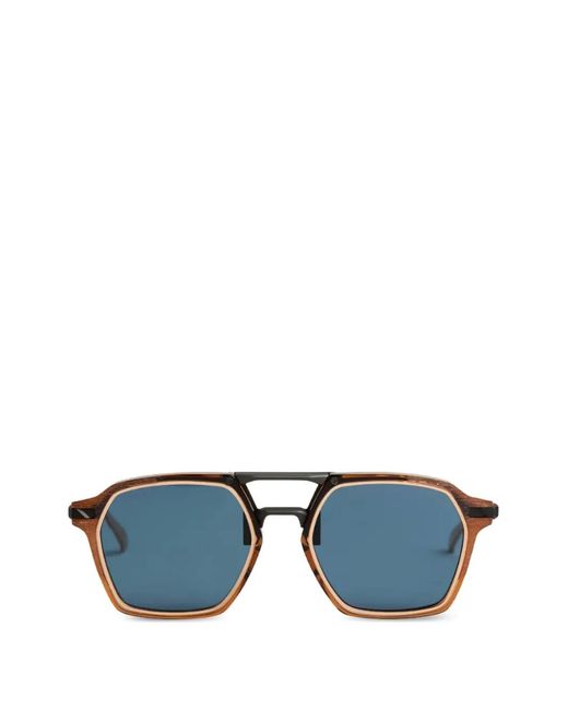 Movitra Blue Climax Geometric-Frame Sunglasses