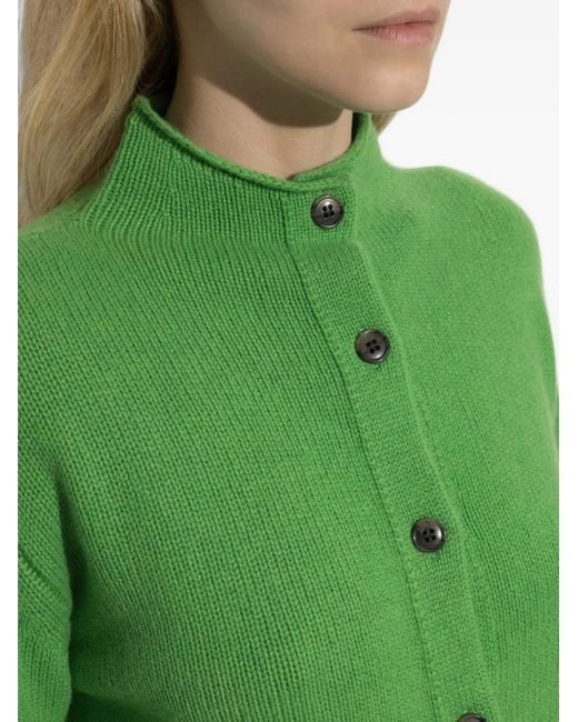 Lisa Yang Green Zirelle High-Neck Cardigan