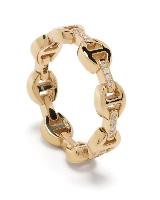 Hoorsenbuhs Metallic 18kt Yellow Gold Diamond Chain-link Ring