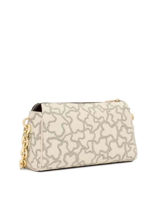 Tous White Kaos Chain-Strap Logo-Print Shoulder Bag