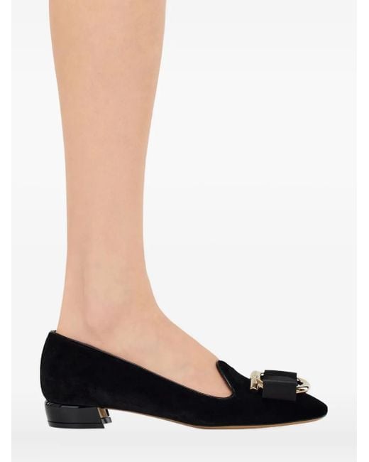 Ferragamo Black Gancini-Embellished Pumps