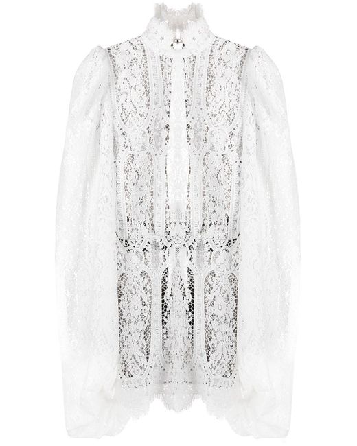 The Attico White Lace-pattern Mini Dress