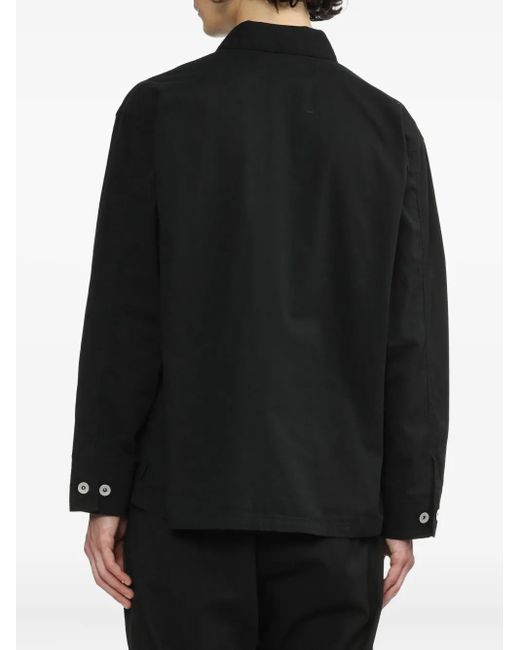 Neighborhood Black Patch-Pocket Button-Front Shirt Jacket for men