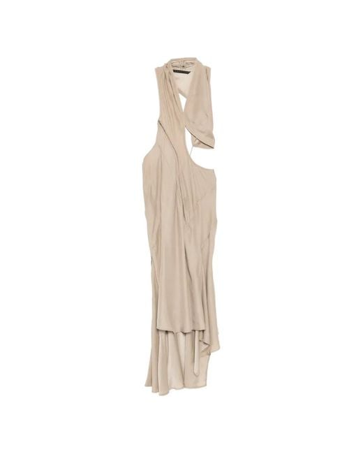 Yehuafan White Draped Dress