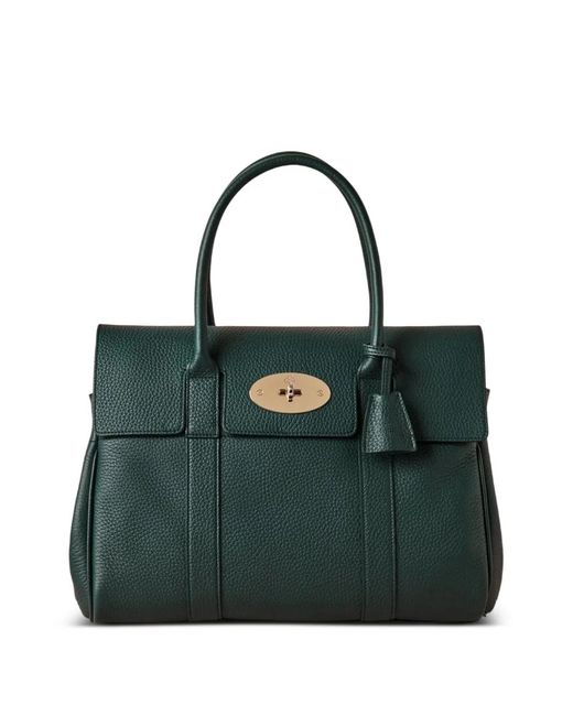 Mulberry Green Bayswater Grain-Leather Tote Bag