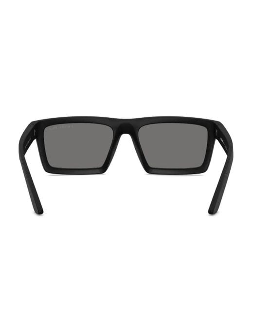 Prada Linea Rossa Gray Rectangle-Frame Sunglasses for men