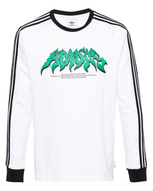 Adidas T-Shirt mit Streifen in White für Herren