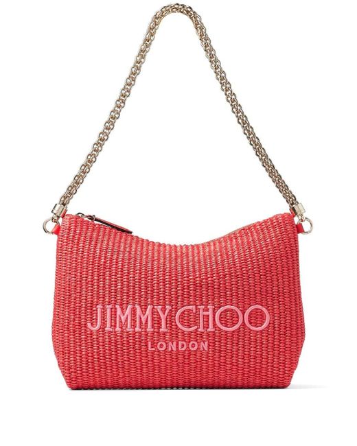 Bolso de hombro Callie con logo bordado Jimmy Choo de color Red