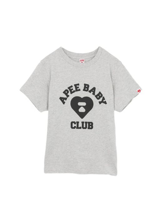 AAPE BY A BATHING AP Gray Heart Logo T-Shirt