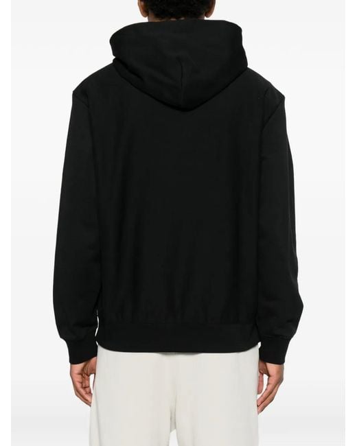 Calvin Klein Black Minimalist Hoodie With Full Front Zipper And Subtle Logo for men