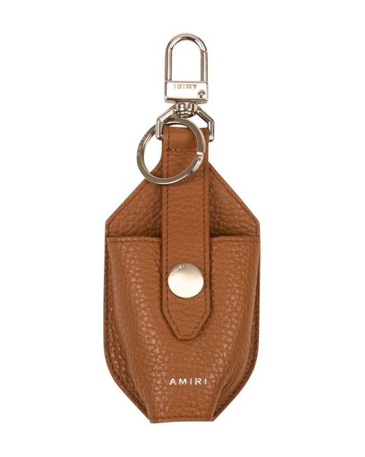 Amiri Brown Pebbled-leather Hand Sanitizer Holder