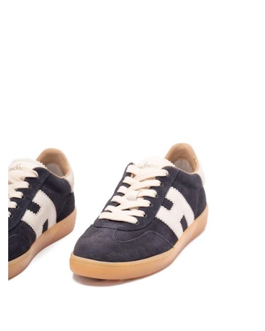 Hogan Blue Silk And Nylon Low-Top Sneakers