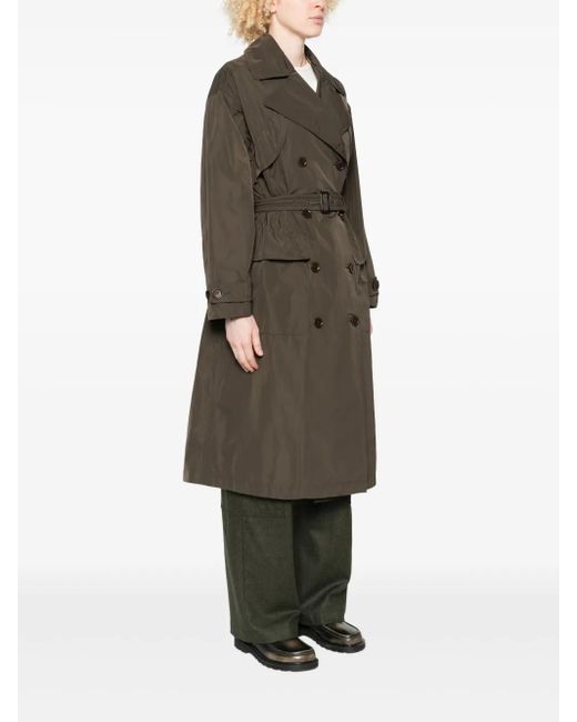 Aspesi Green Belted Double-Breasted Coat