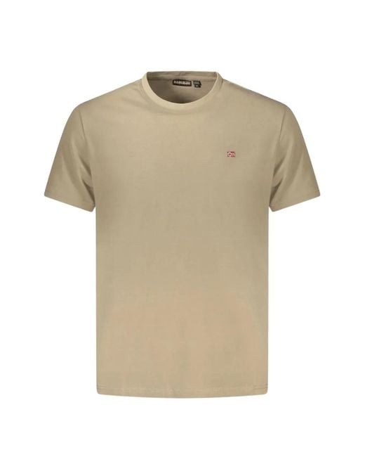 Napapijri Natural Logo-Patch Cotton T-Shirt for men
