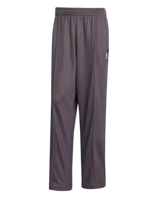 Adidas Gray Firebird Adicolor 3-Stripes Track Pants for men