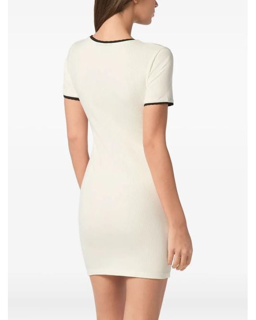 Philipp Plein White Stretch-Cotton Dress