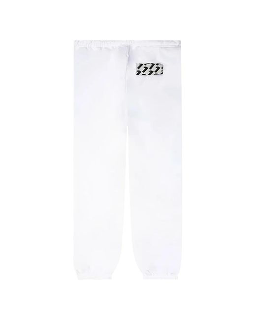 RRR123 White Drawstring Track Pants for men