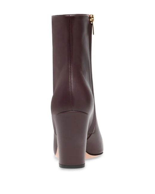 Gianvito Rossi Brown 85Mm Keinna Bootie Pointed-Toe Boots