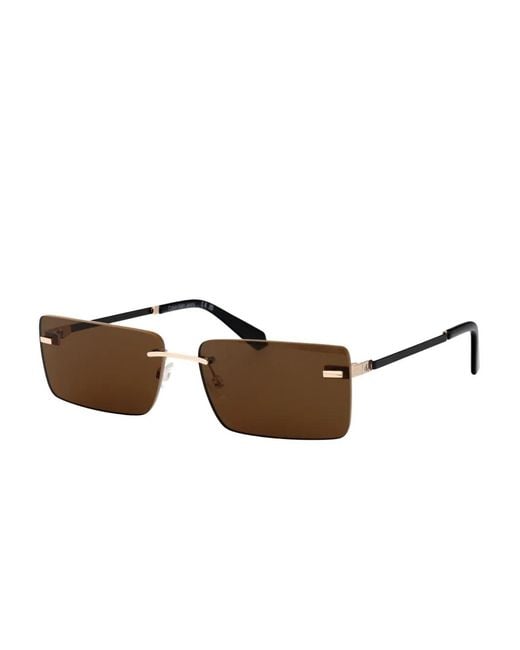 Calvin Klein Brown Rectangle Sunglasses for men