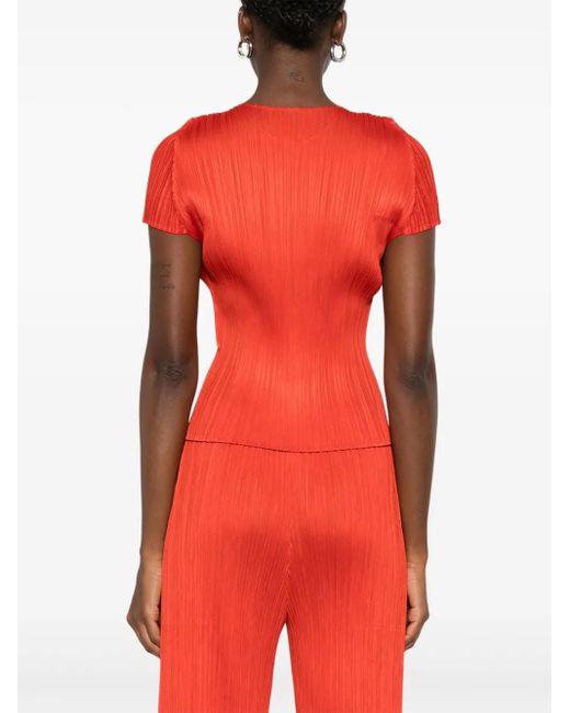 Top con pliegues Pleats Please Issey Miyake de color Red
