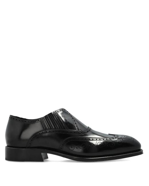 Alexander McQueen Black Leather Loafers for men