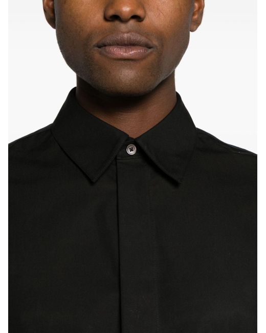 Jil Sander Black Heavy Buttoned Cotton Shirt for men