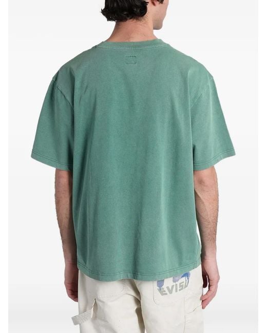 Evisu Green Graphic-Print T-Shirt for men