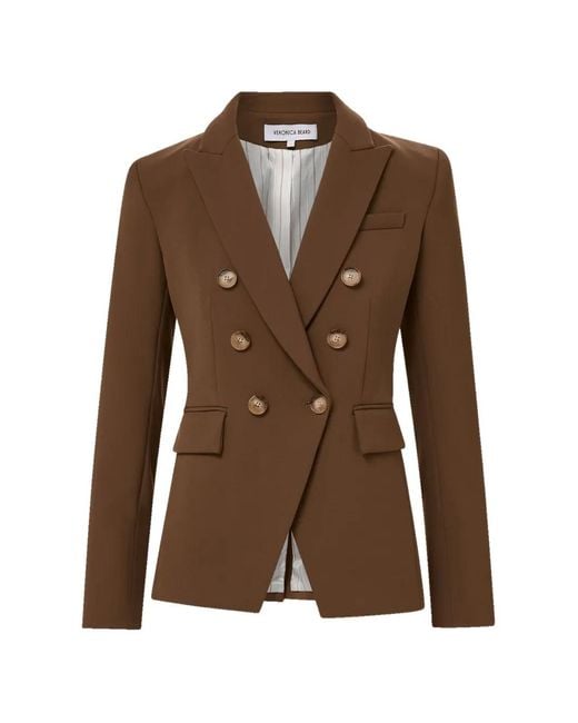 Chaqueta Miller Con Doble Botonadura Veronica Beard de color Brown