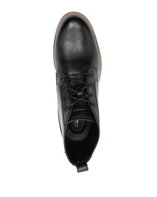 Clarks Black Westcombe Leather Ankle Boots for men