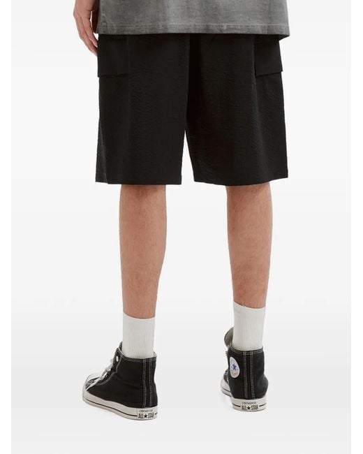 AFTERMATHS Black Cargo Shorts for men