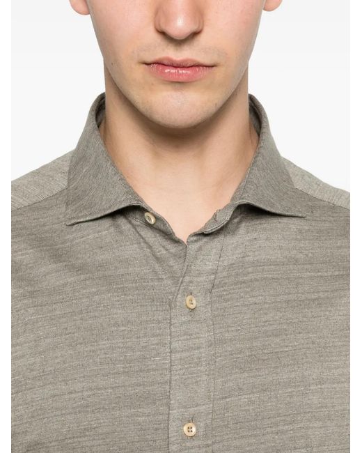 Brunello Cucinelli Gray Button-Fastening Shirt for men