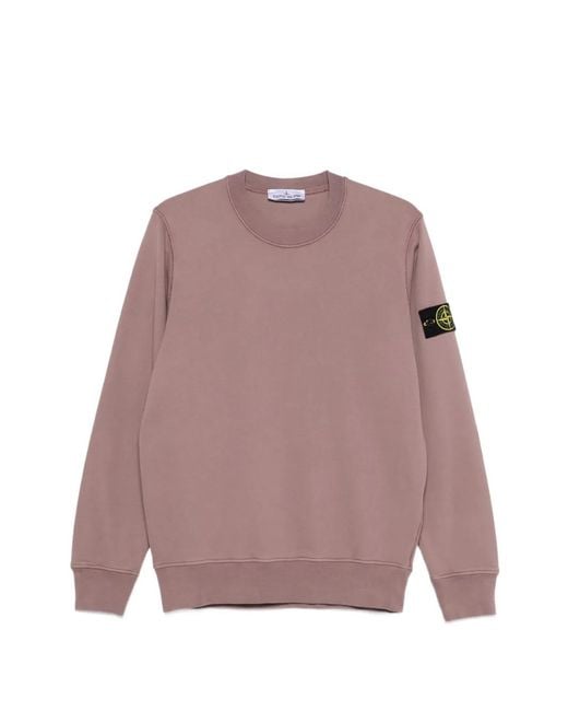 Stone Island Purple Logo-Patch Sweatshirt for men