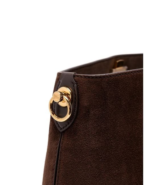 Dolce & Gabbana Brown Large Vittoria Suede Cross Body Bag