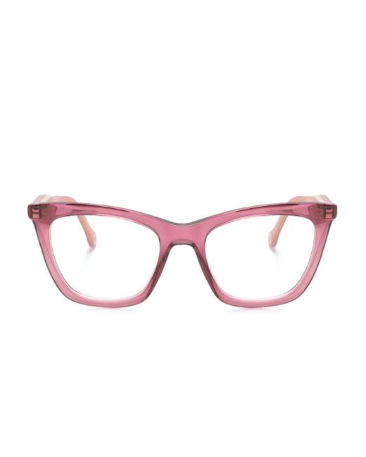 Carolina Herrera Bril Met Cat-eye Montuur in het Pink