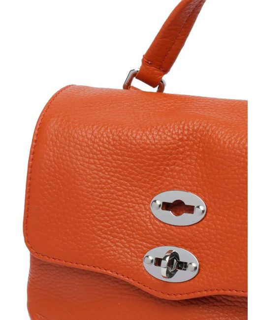 Zanellato Orange Sac À Main Postina Baby En Cuir