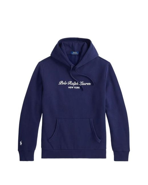 Polo Ralph Lauren Blue Logo-Embroidered Drawstring Hoodie for men