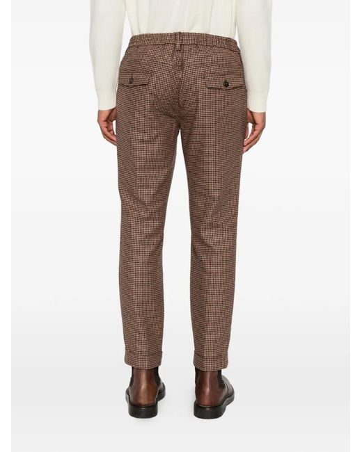 Eleventy Gray Pantalon À Motif Pied-De-Poule Et Lien De Resserrage for men