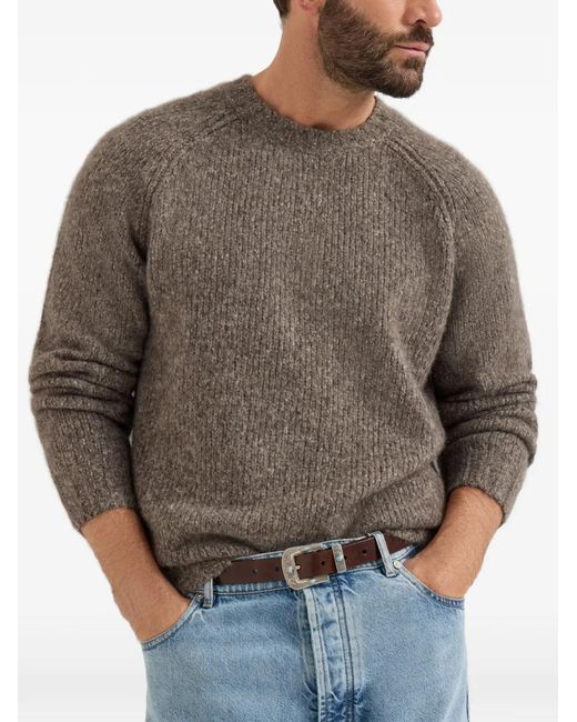 Brunello Cucinelli Brown Cashmere And Silk Sweater for men