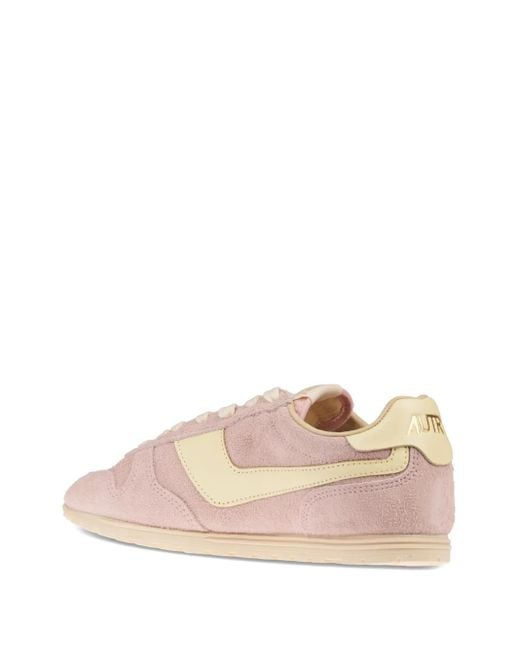 Autry Pink Windspin Suede Sneakers