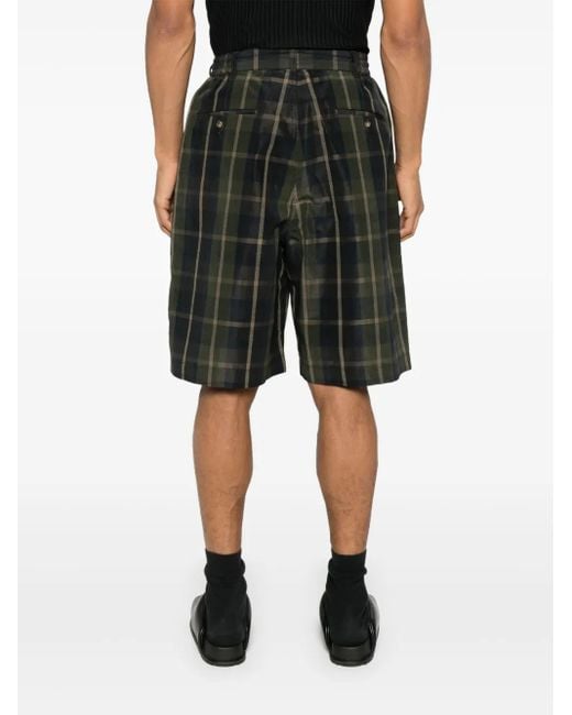 Comme des Garçons Gray Checked Shorts for men