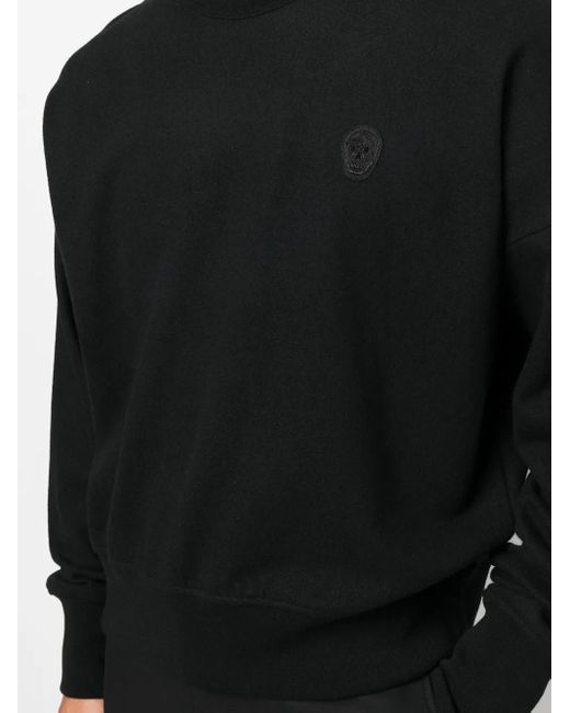 McQueen Black Logo-Patch Wool Sweatshirt for men