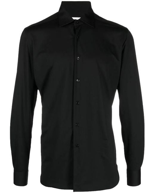 Xacus Black Button-Down Fastening Shirt for men