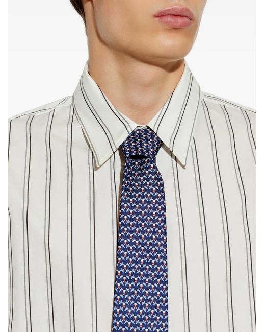 Ferragamo Blue Golf-Print Silk Tie for men