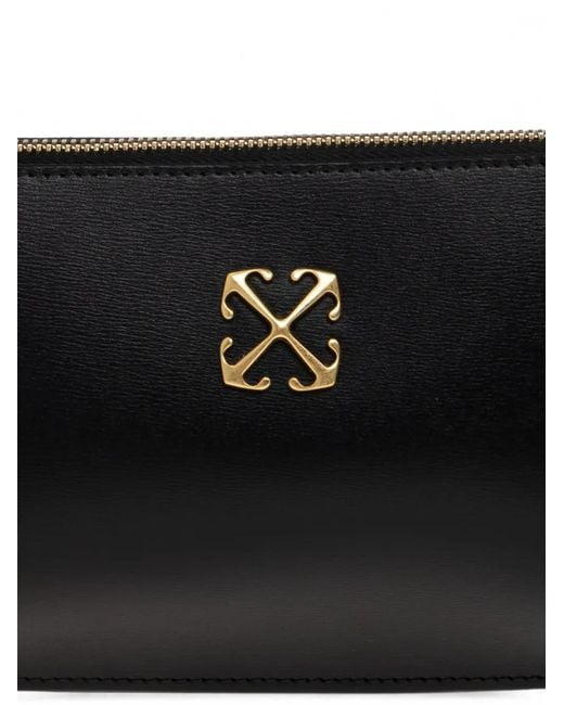 Off-White c/o Virgil Abloh Gray Jitney Leather Shoulder Bag