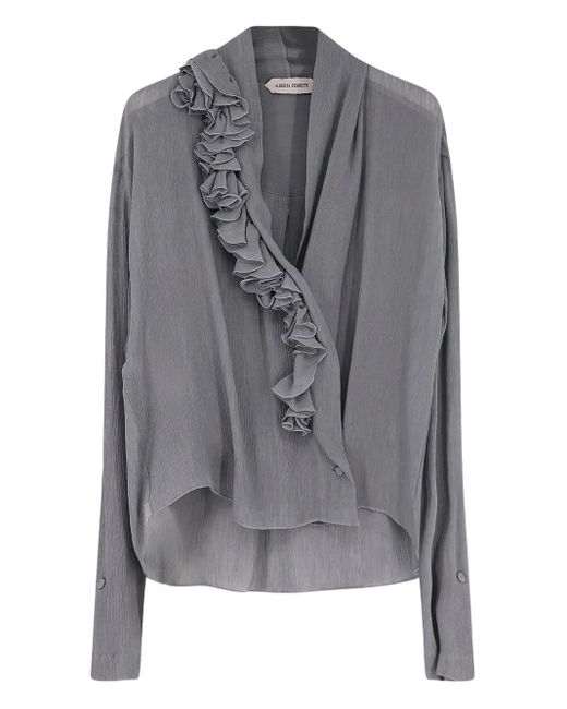 Alberta Ferretti Top Met Ruches in het Gray