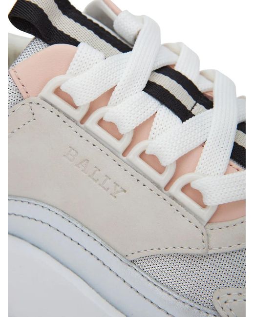 Bally White Panelled Leather Low-Top Sneakers