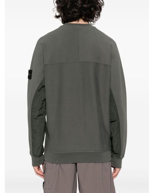 Stone Island Gray Panelled Crew-neck Sweatshirt for men